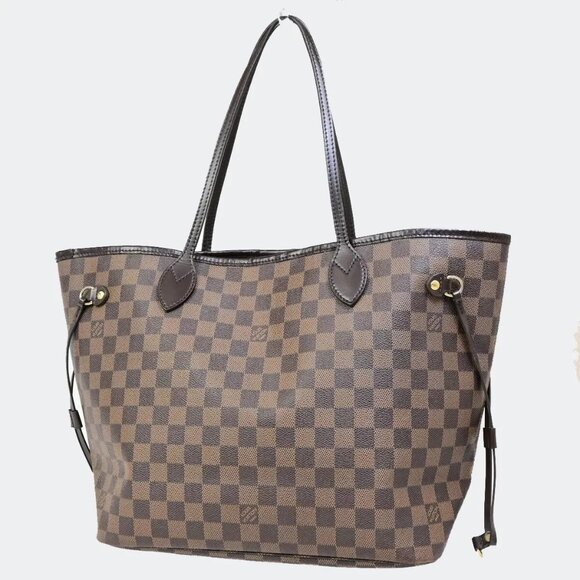LOUIS VUITTON Neverfull MM Shoulder Tote Bag Damier Leather Brown - Picture 1 of 16